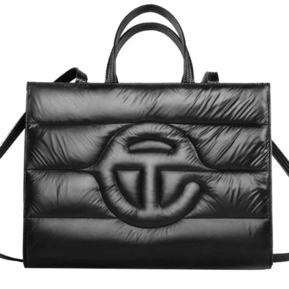 Telfar Black Moose Knuckles Medium Puff Shopper